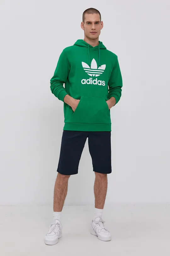 Βαμβακερή μπλούζα adidas Originals πράσινο