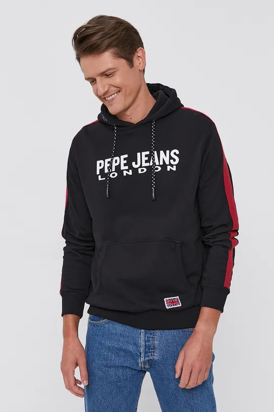 чорний Бавовняна кофта Pepe Jeans Чоловічий