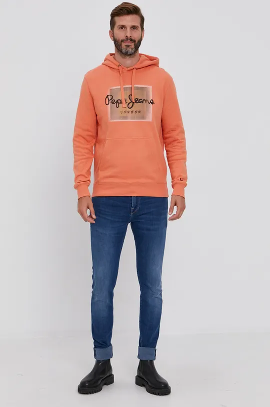 Pepe Jeans Bluza bawełniana pomarańczowy