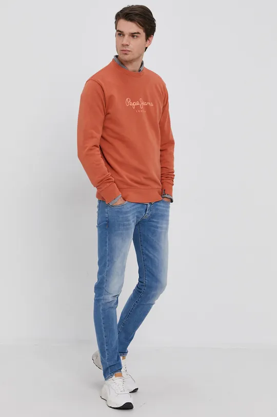 Pepe Jeans Bluza bawełniana pomarańczowy