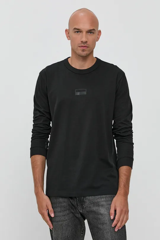 čierna Bavlnené tričko s dlhým rukávom adidas Originals H11488 Pánsky