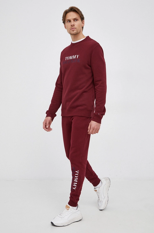 burgundské Mikina Tommy Hilfiger Pánsky