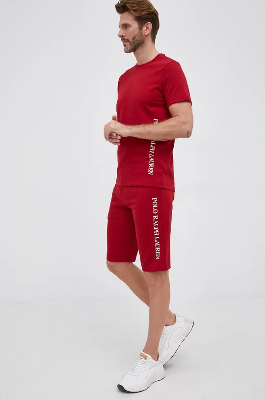 czerwony Polo Ralph Lauren T-shirt 714830293005 Męski