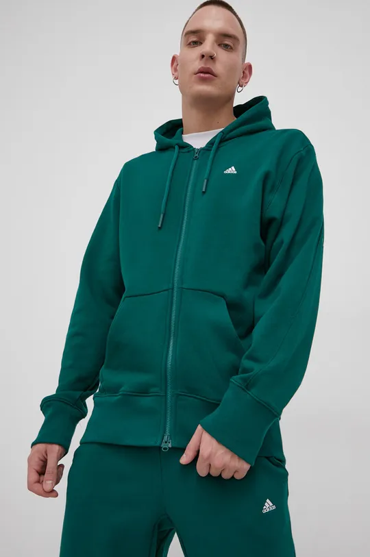 zelena Pamučna dukserica adidas Performance Muški