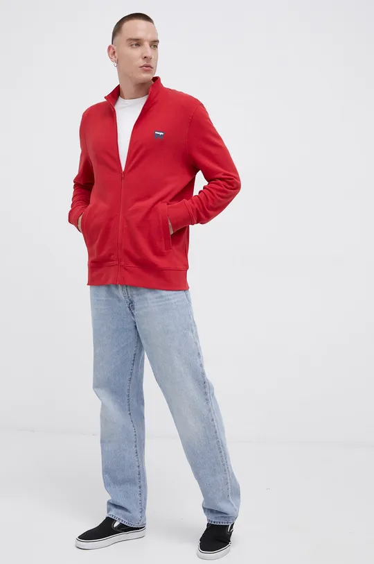 Wrangler Bluza bawełniana czerwony