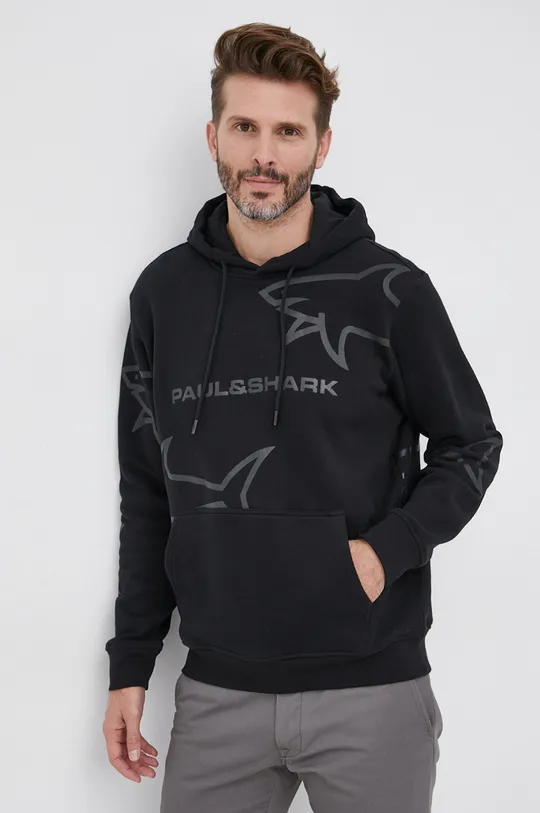 czarny Paul&Shark Bluza bawełniana Męski