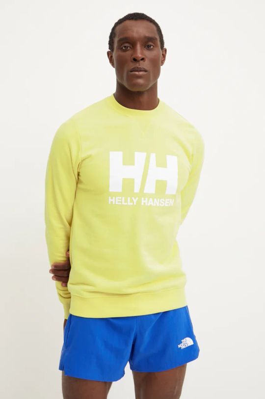 Helly Hansen felpa in cotone sovrastampa giallo 34000