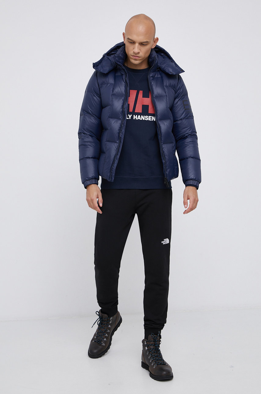 Бавовняна кофта Helly Hansen темно-синій