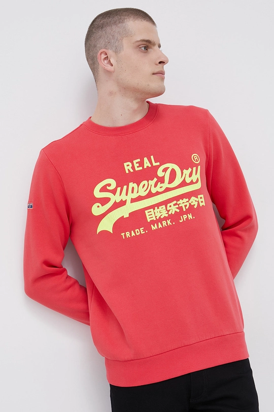 różowy Superdry Bluza Męski