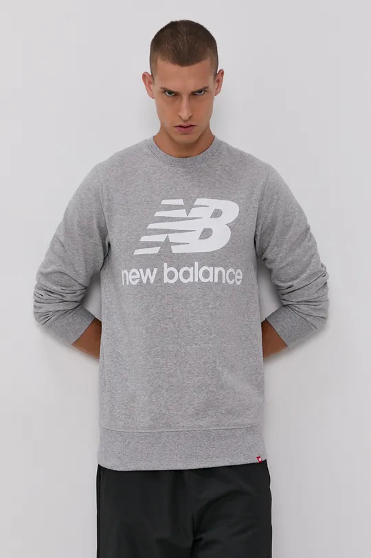 szary New Balance Bluza MT03560AG Męski