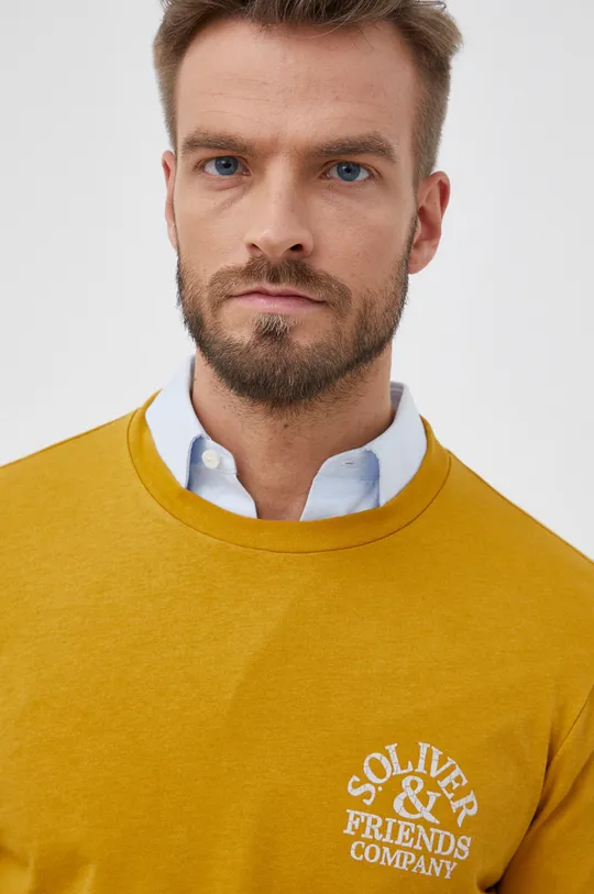 žltá Bavlnené tričko s dlhým rukávom s.Oliver