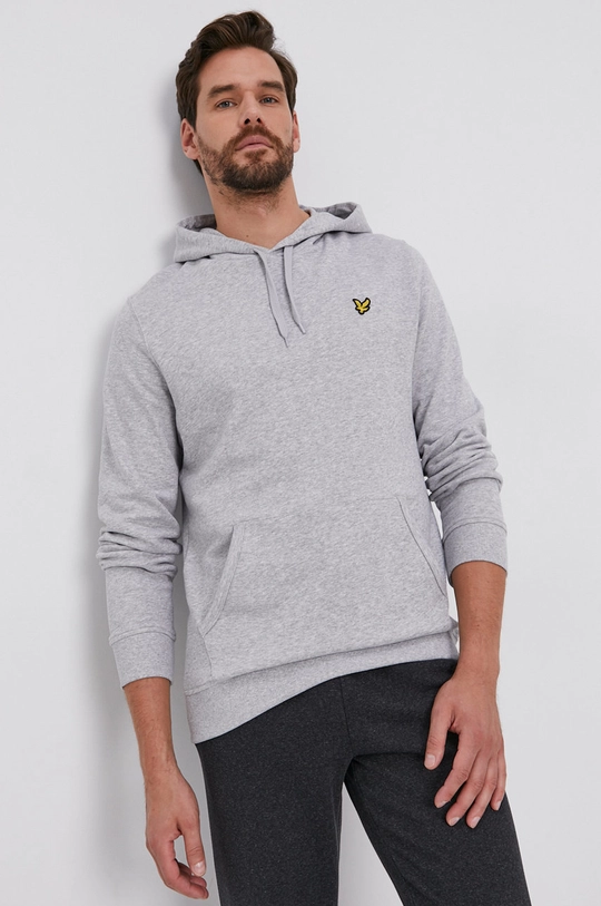 siva Pamučna dukserica Lyle & Scott Muški