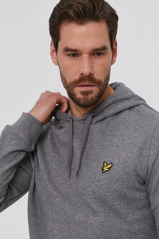 siva Pamučna dukserica Lyle & Scott