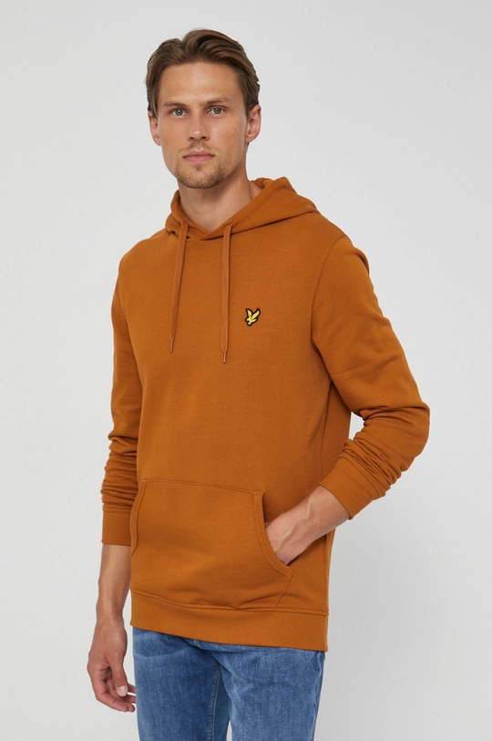 hnedá Bavlnená mikina Lyle & Scott Pánsky