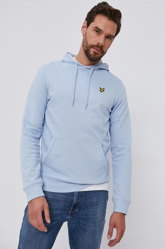 plava Pamučna dukserica Lyle & Scott Muški