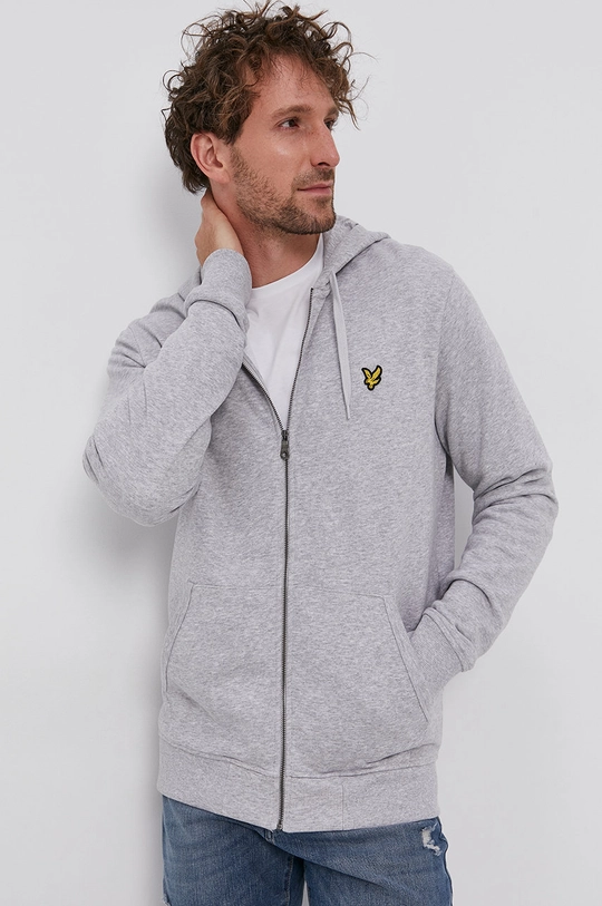 siva Pamučna dukserica Lyle & Scott