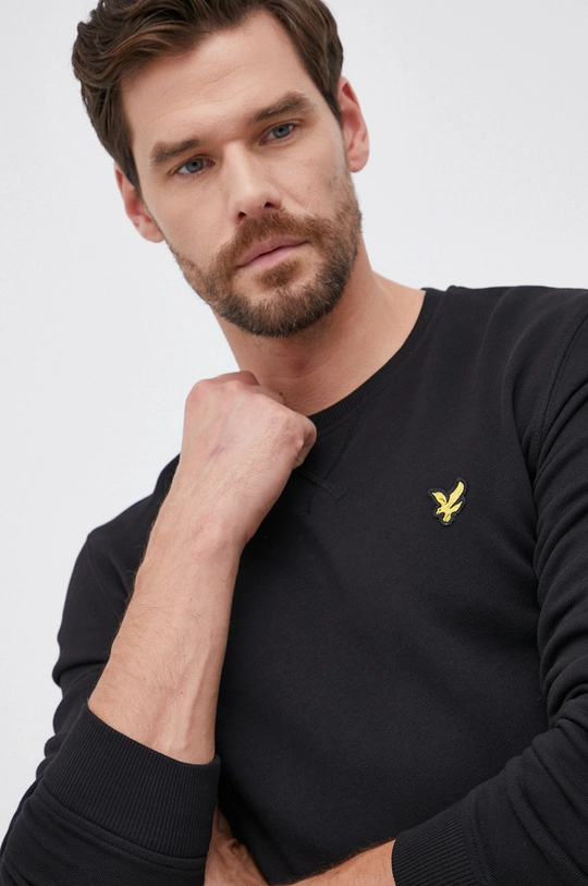 črna Lyle & Scott bombažna mikica Moški