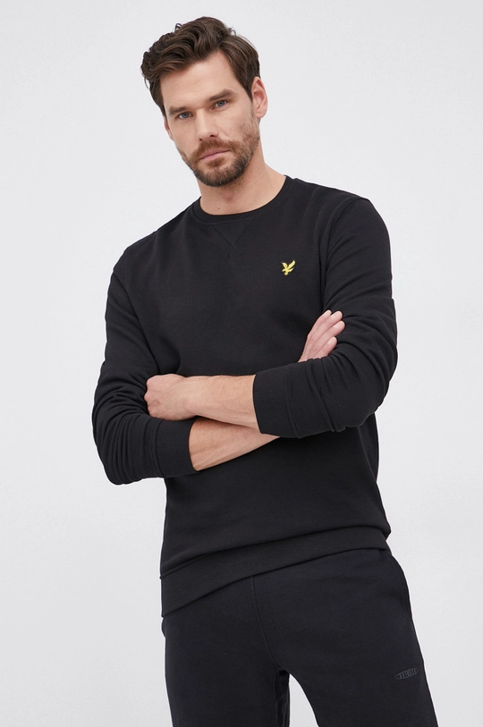 črna Lyle & Scott bombažna mikica