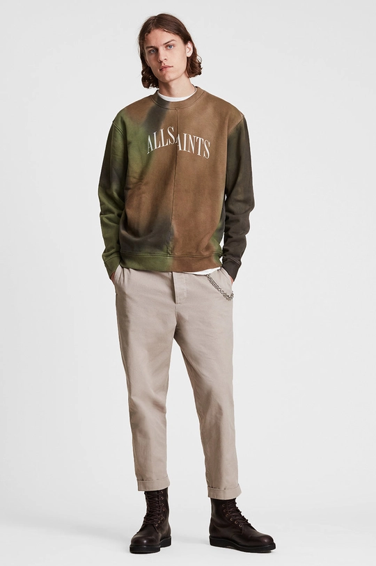 AllSaints Bluza bawełniana CAMO DROPOUT CREW multicolor