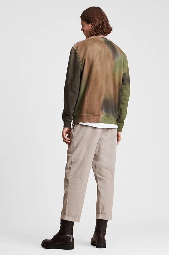 AllSaints Bluza bawełniana CAMO DROPOUT CREW Męski