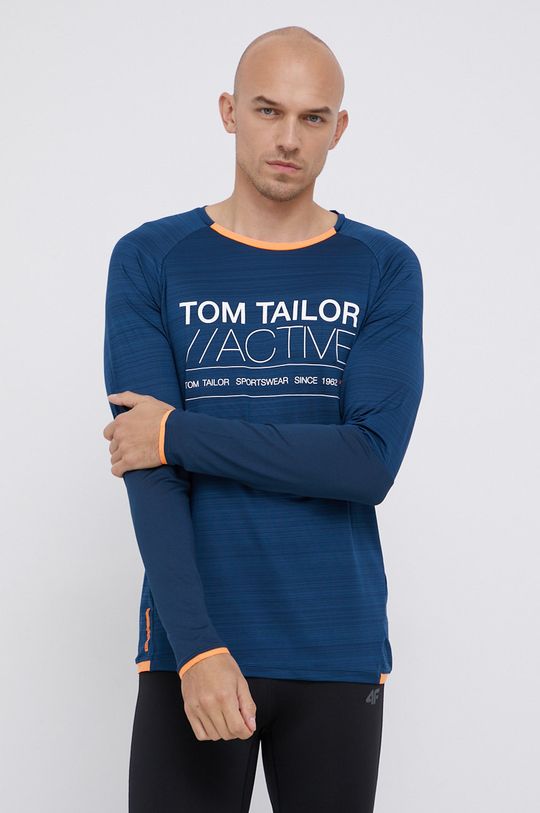 námořnická modř Tričko s dlouhým rukávem Tom Tailor Pánský