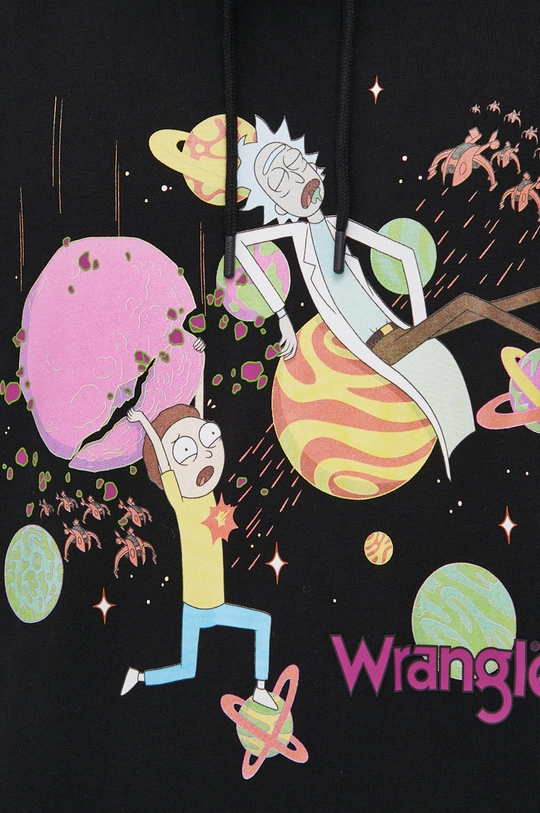 Wrangler Hanorac de bumbac x Rick and Morty W6R2HN100 negru