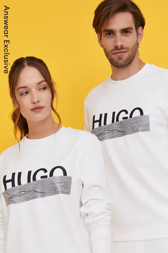 λευκό Βαμβακερή μπλούζα Hugo Unisex