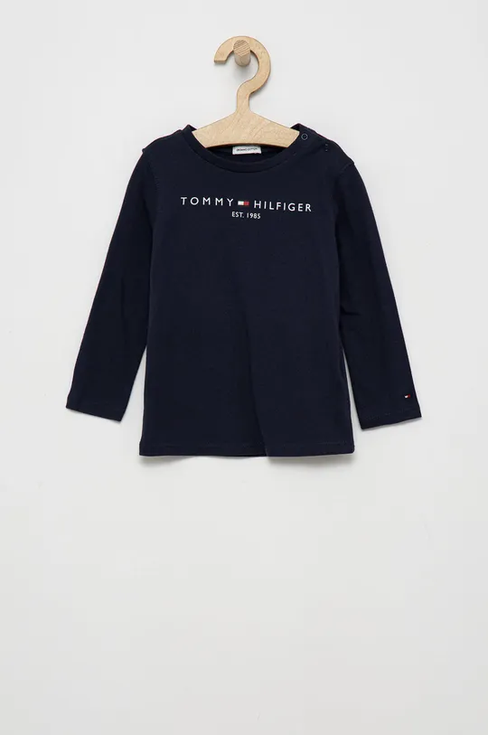 темно-синій Дитячий бавовняний лонгслів Tommy Hilfiger Для хлопчиків