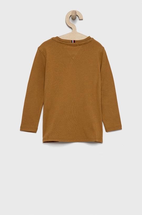 Tommy Hilfiger Longsleeve bawełniany dziecięcy brązowy