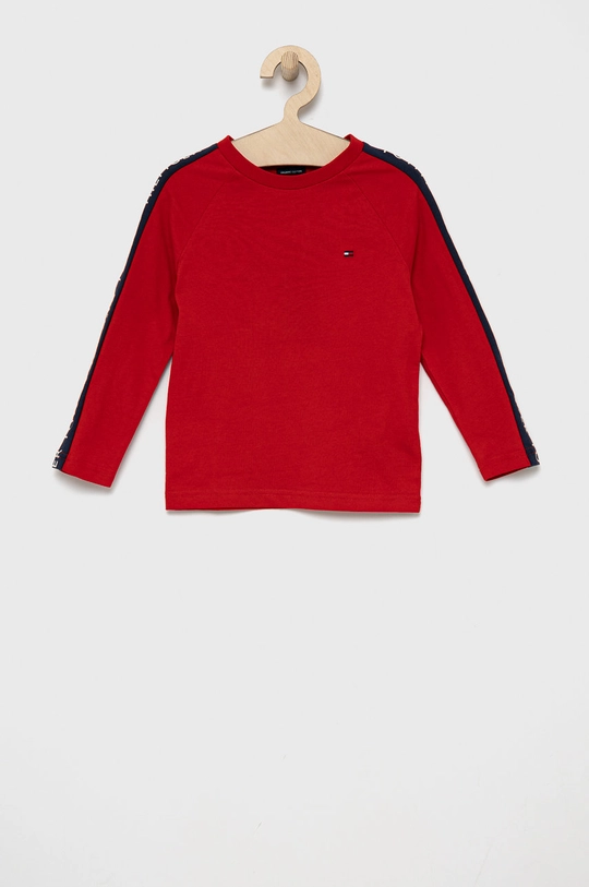 czerwony Tommy Hilfiger Longsleeve bawełniany dziecięcy Chłopięcy