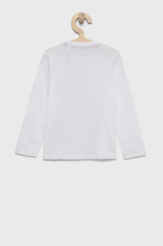 Detská bavlnená košeľa s dlhým rukávom Guess biela