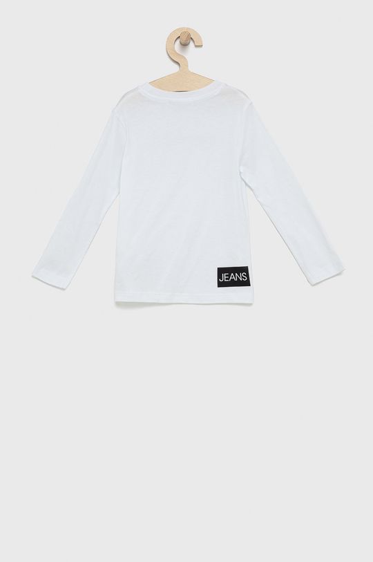 Dětská bavlněná košile s dlouhým rukávem Calvin Klein Jeans bílá