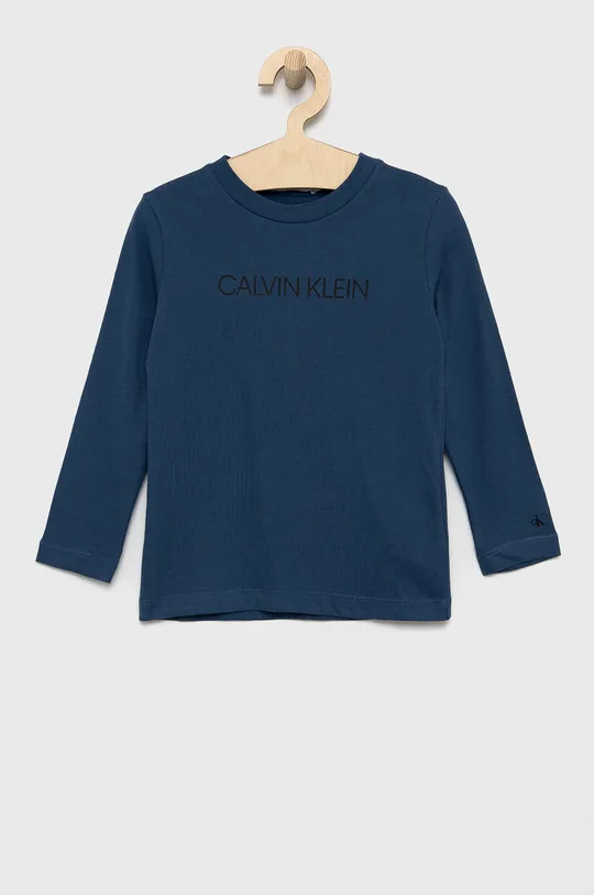 granatowy Calvin Klein Jeans Longsleeve bawełniany dziecięcy IB0IB00599.4890 Chłopięcy