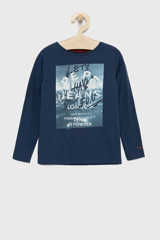 niebieski Pepe Jeans Longsleeve bawełniany dziecięcy Chłopięcy