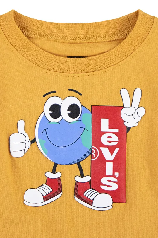 Detské tričko s dlhým rukávom Levi's žltá