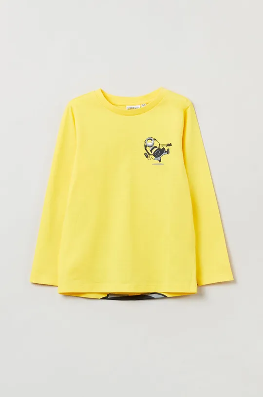 žltá Detská bavlnená košeľa s dlhým rukávom OVS Chlapčenský