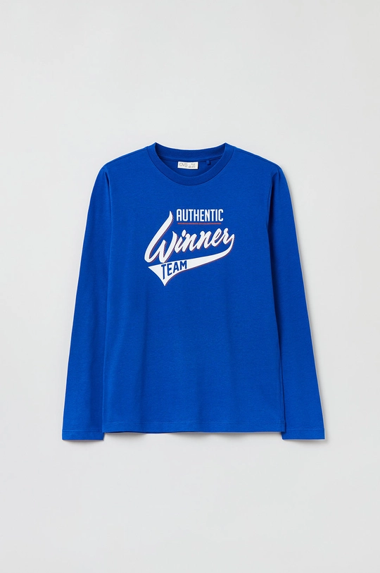 granatowy OVS Longsleeve bawełniany dziecięcy Chłopięcy