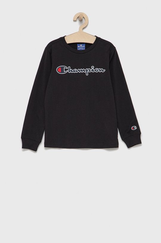 čierna Detská bavlnená košeľa s dlhým rukávom Champion 305771 Chlapčenský