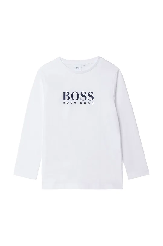 biela Detské tričko s dlhým rukávom Boss Chlapčenský