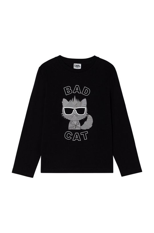 čierna Detské tričko s dlhým rukávom Karl Lagerfeld Chlapčenský
