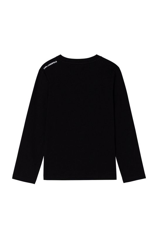 Detské tričko s dlhým rukávom Karl Lagerfeld čierna