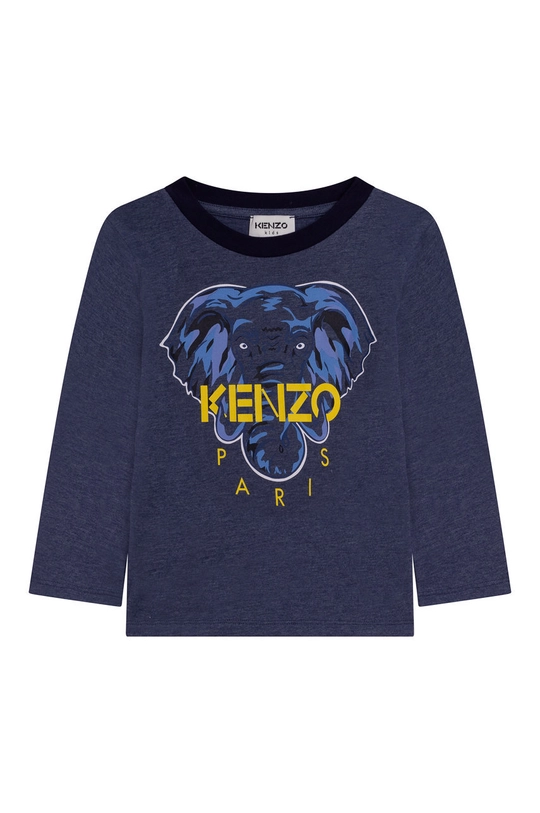 темно-синій Дитячий бавовняний лонгслів Kenzo Kids Для хлопчиків