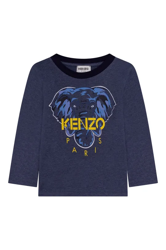темно-синій Дитячий бавовняний лонгслів Kenzo Kids Для хлопчиків
