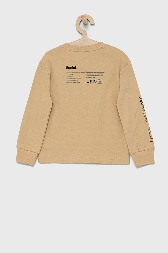 GAP Longsleeve bawełniany dziecięcy x National Geographic beżowy