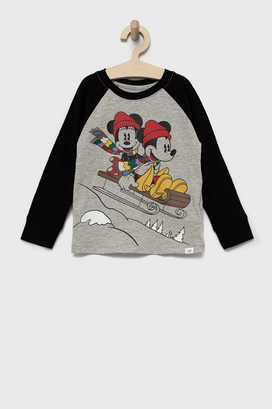 szary GAP longsleeve bawełniany dziecięcy x Disney Chłopięcy