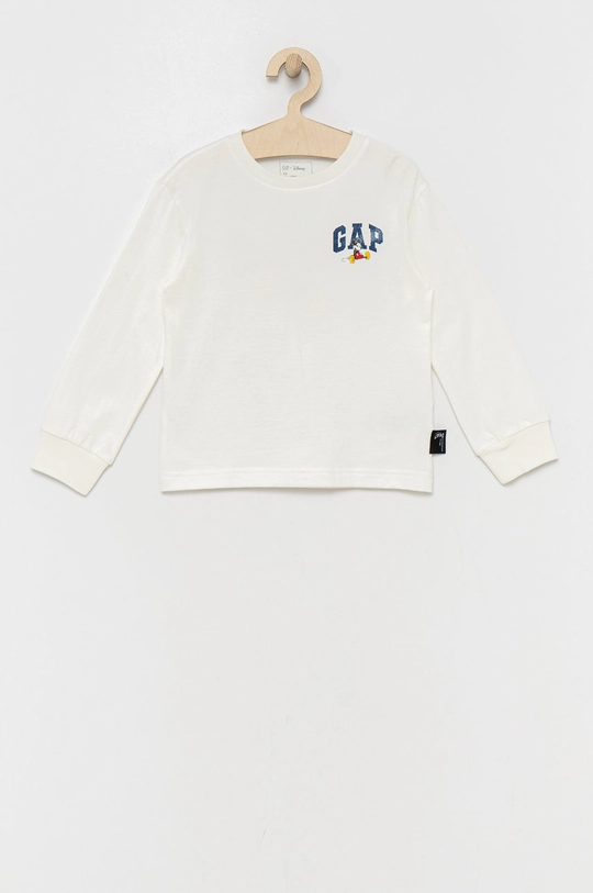 biały GAP longsleeve bawełniany dziecięcy Chłopięcy