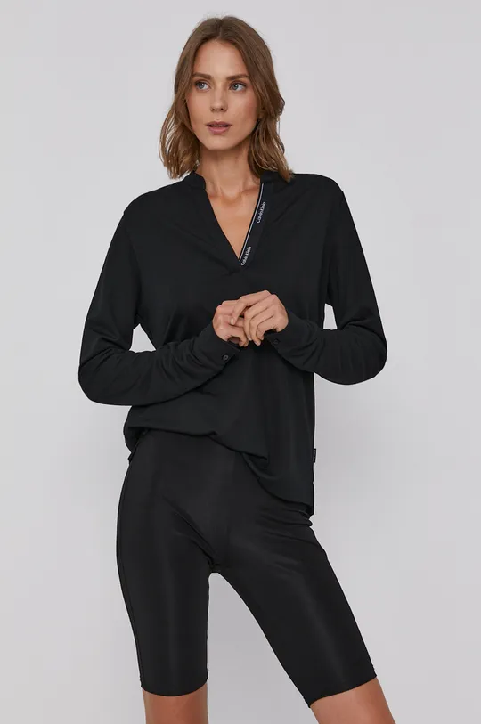čierna Tričko s dlhým rukávom Calvin Klein Dámsky