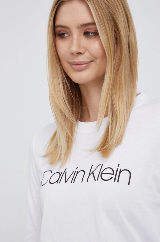 biały Calvin Klein Longsleeve bawełniany