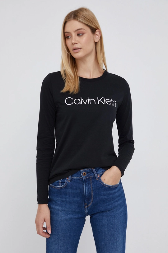 czarny Calvin Klein Longsleeve bawełniany Damski