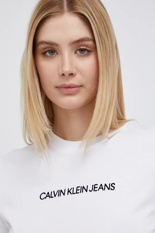 biały Calvin Klein Jeans Longsleeve bawełniany J20J217284.4890